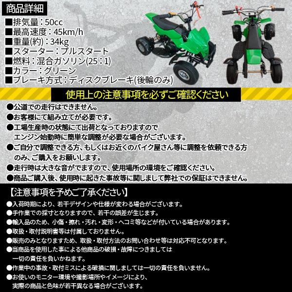 ミニ四輪バギー 50cc ポケバイ 本体 エンジン 四輪 バギー ポケットバイク ミニ バイク 原付 車体 公道 乗用 乗れる 乗用玩具 コンパクト 自立 4輪 ガソリン 組み立て簡単 緑 グリーン_4