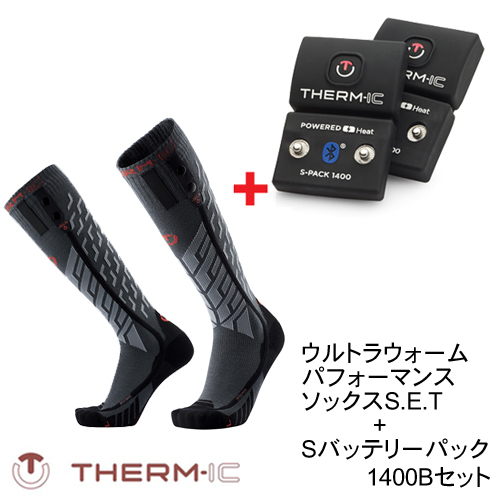 THERM-IC サーミック ヒーティング ウルトラウォーム パフォーマンスソックスS.E.T ＋Sパック1400Bバッテリー セット T45-3201-400