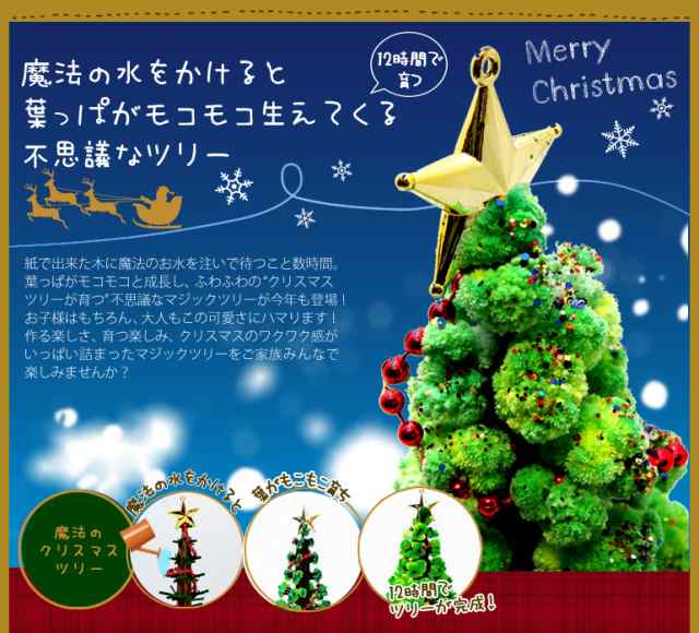 クリスマス ツリー 卓上 ミニ マジッククリスマスツリー 12時間で育つ不思議なツリーの通販はau Pay マーケット おとぎの国