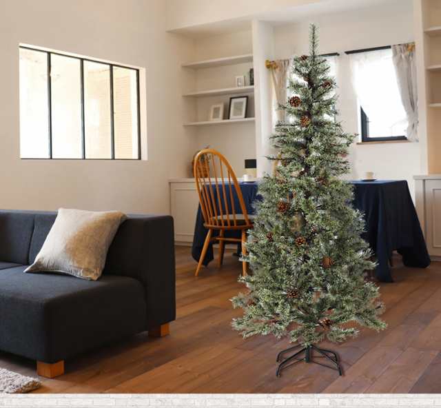 クリスマスツリー 180cm おしゃれ 北欧 スリム 松ぼっくり付き 松かさ