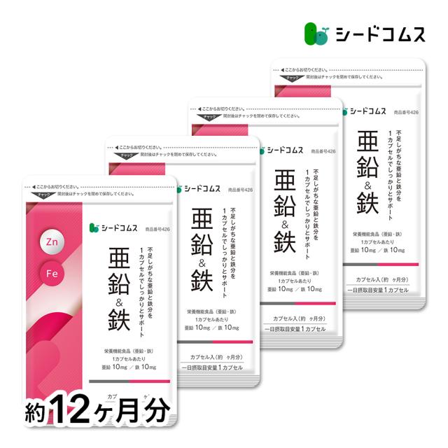 亜鉛＆鉄 約12ヵ月分 サプリメント 栄養機能食品 健康食品