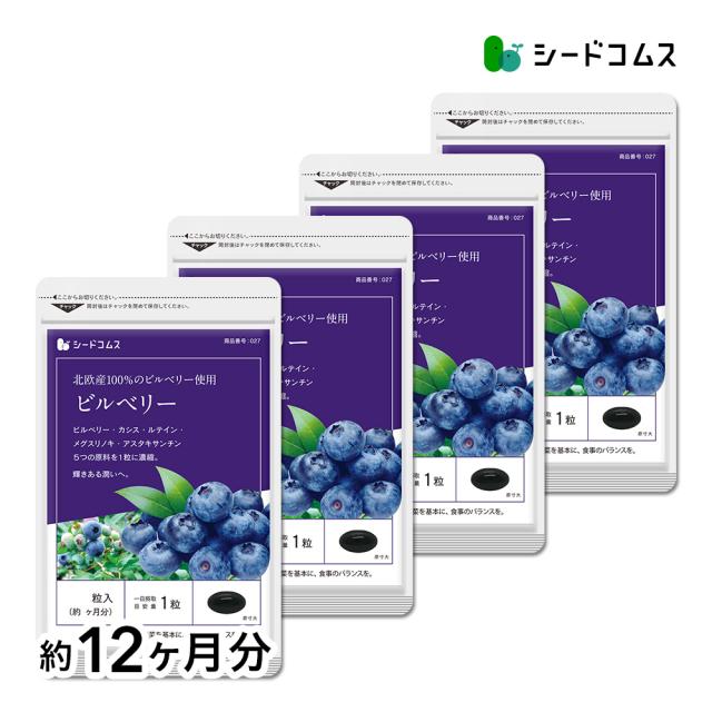 フィンランドを中心とした北欧産100％使用 ビルベリー 約12ヵ月分 ブルーベリー ビタミン 健康食品