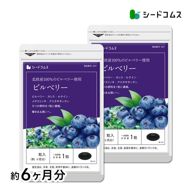 クーポン配布中　フィンランドを中心とした北欧産100％使用 ビルベリー 約6ヵ月分 ブルーベリー ビタミン 健康食品