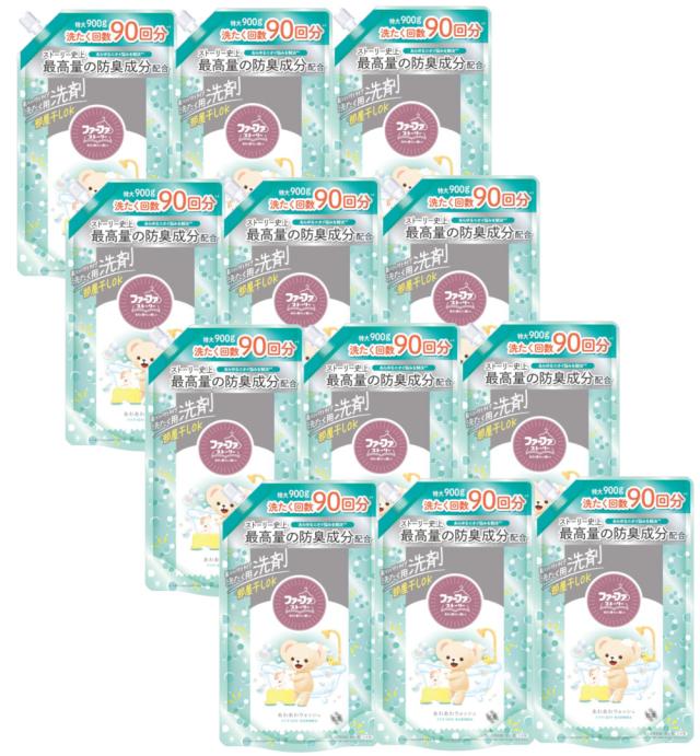 ファーファ ストーリー 洗濯洗剤 あわあわウォッシュ 詰替用 900g×12【12個セット】ケース販売 送料無料 パウダリームスクの香り 微香性