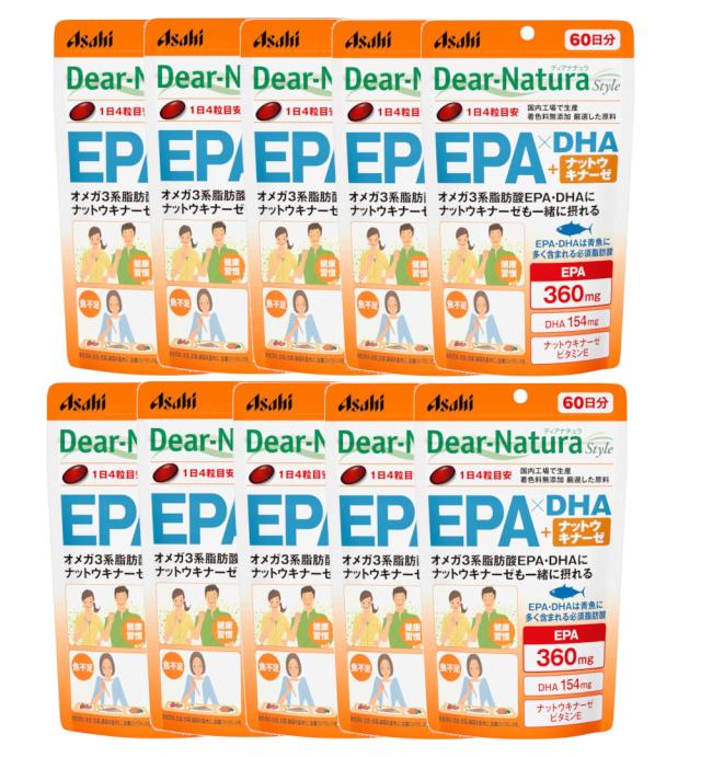 アサヒ ディアナチュラ EPA×DHA＋ナットウキナーゼ 240粒（60日分）×10【10個セット】送料無料 サプリ