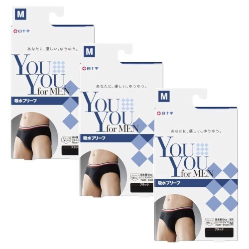 軽失禁パンツ YouYou for MEN 吸水ブリーフ 吸水量10cc ブラック M