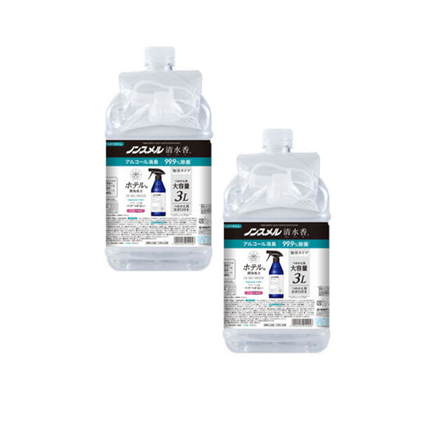 ノンスメル清水香  無香  つめかえ 大容量 3Ｌ×2【2個セット】 送料無料 布 衣類 消臭 除菌 ウイルス除去 汗 タバコの通販は 4,783円