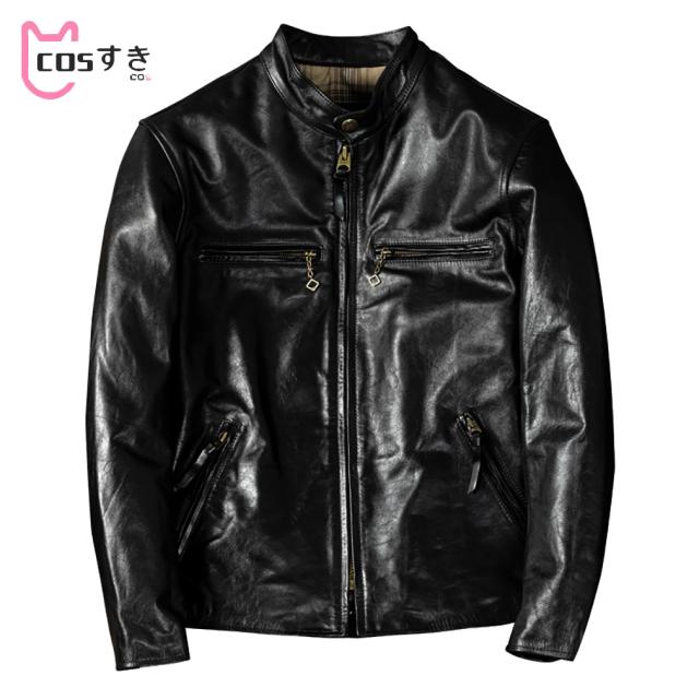 本革ジャケット 茶芯　フライトジャケット レザージャケット 馬革 革ジャン 本革 レトロ　レザーコート メンズ ラペル 高品質