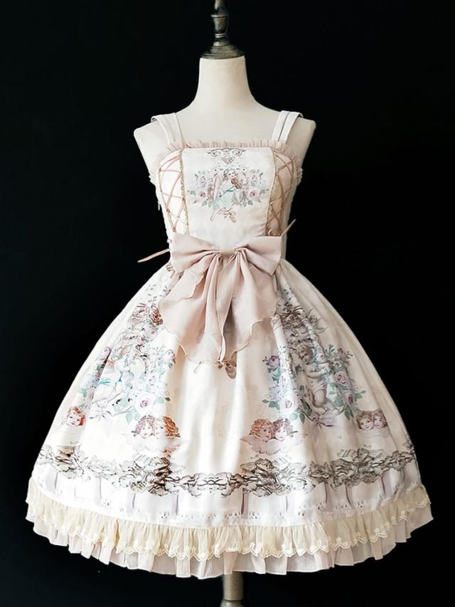 スウィートロリータドレスJSKインファンタエンジェル音楽プリントボウ