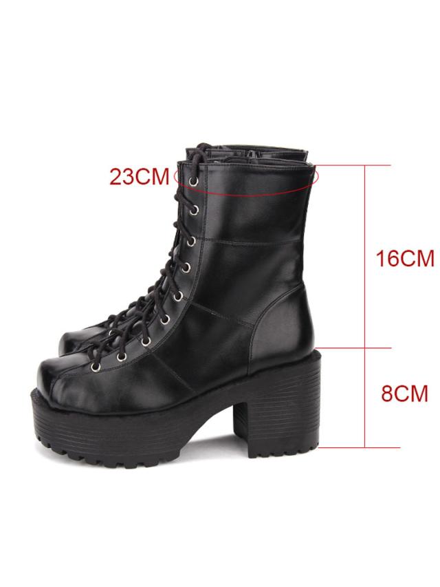 ゴシックロリータブーツレースアップグロメットプラットフォーム