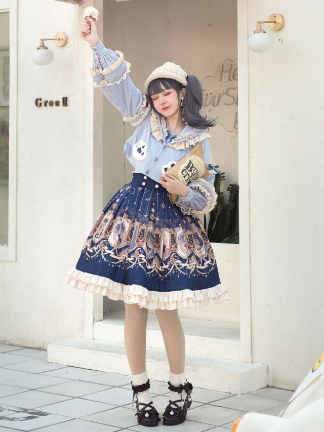 スウィートロリータOPドレスチェック柄クマプリントレースフリルボウ