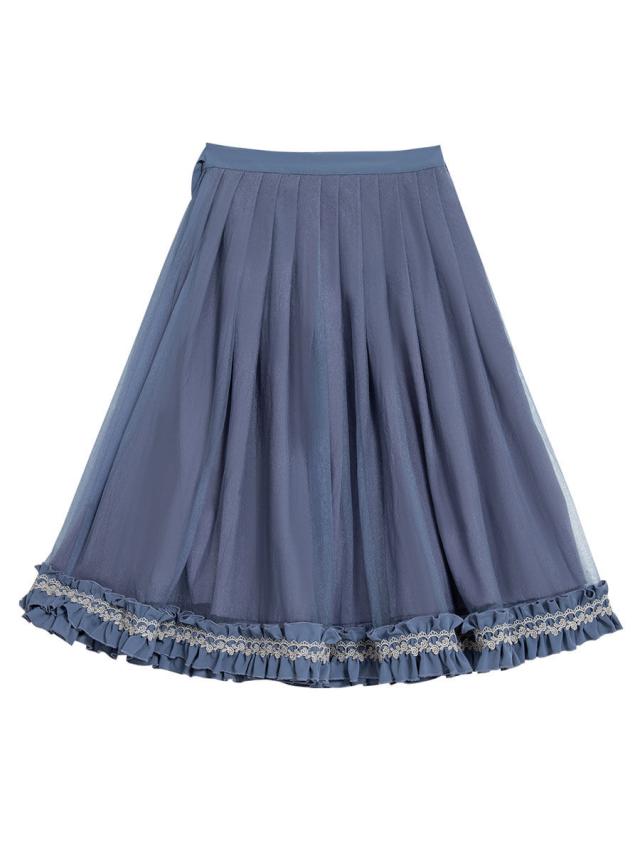 甘いロリータ衣装ベビーブルーレースアップフリンジフリル長袖中国風ロリータシャツ 甘いロリータ衣装ベビーブルーレースアップフリンジフリル長袖中国風