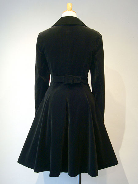 ゴシックロリータコートコーデュロイダブルブレストフェイク2ピース