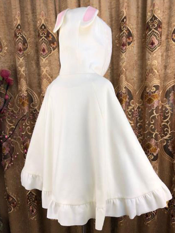 甘いロリータポンチョホワイト合成配管冬ロリータ生き抜く