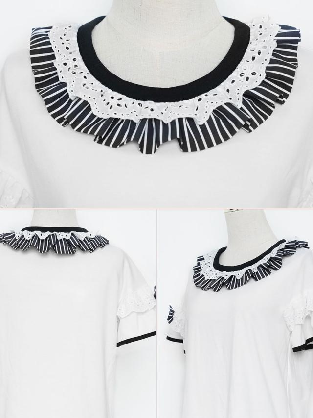 スウィートロリータオプトドレス2ピースセットジュエルネックポリエステルノースリーブ牛パターンフリルスウィートロリータドレス衣装の通販は