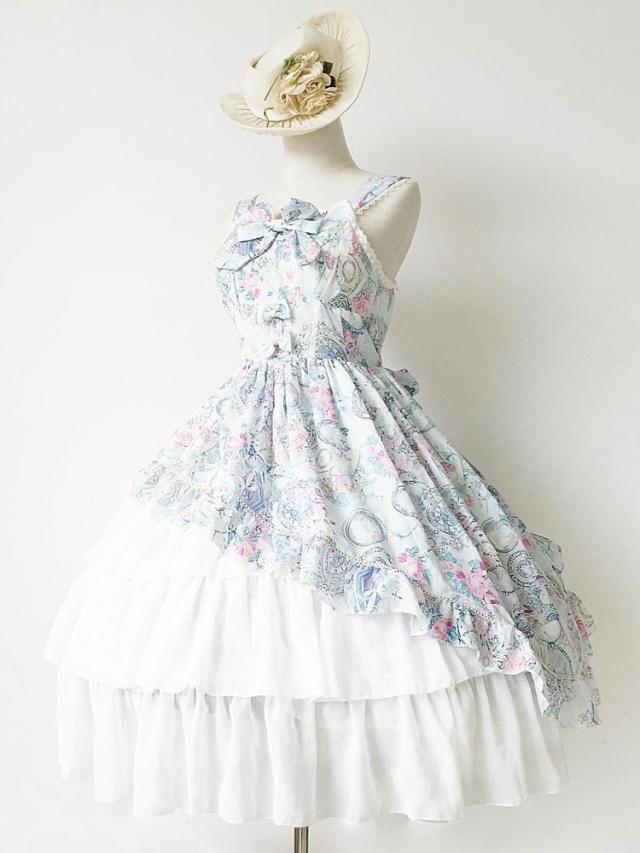 クラシカル系ロリータ ドレス ジャンパー スカート アンティーク時計