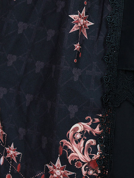 ロリィタジャンパースカート フリル ゴシック 綿繊維 ラウンドネック