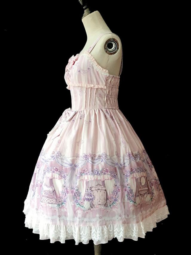 スウィートロリータJSKドレスInfantaメイドルームレーストリムプリント