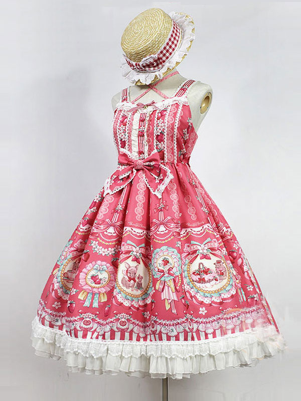 甘いロリータJSKドレスネバーランドエクリュホワイトノースリーブフリル弓ロリータジャンパースカート