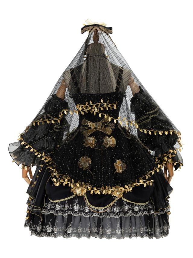 ロリータウェディングドレスロリータJSKドレスブラックゴールド