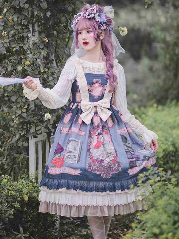 一番人気物 甘いロリータドレスシフォンノースリーブボウロリータジャンパースカート 通販