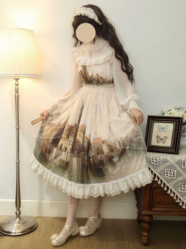 スイートロリータJSKドレスライトアプリコットノースリーブ