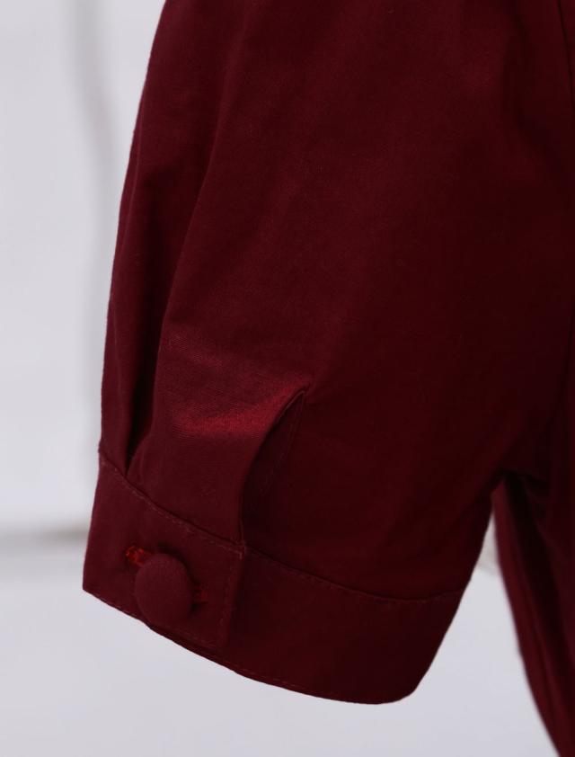 ワインレッド コットン ワンピース ロリィタ服 半袖 レーストリム ワインレッド コットン ワンピース ロリィタ服 半袖 レーストリム