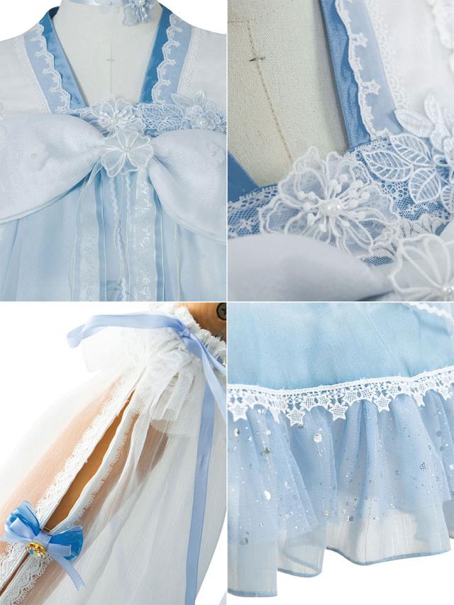 チャイナスタイルのロリータOPドレスベビーブルークラウドドリームランドロリータワンピースドレス チャイナスタイルのロリータOPドレスベビーブルークラウドドリーム
