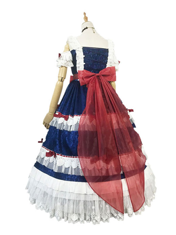 カスタマイズされた甘いロリータOPドレスネバーランドスノーホワイト