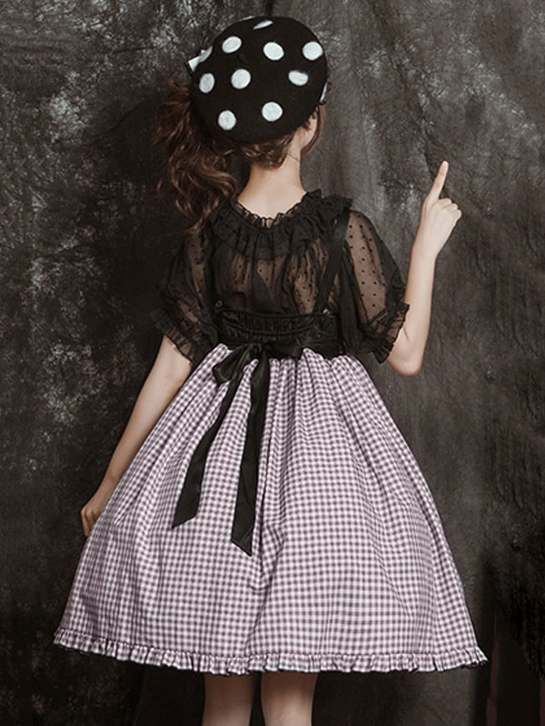 【꒦꒷】ロリータドレスブラック Sサイズ ゴシックロリータJSKドレスブラックノースリーブフリル
