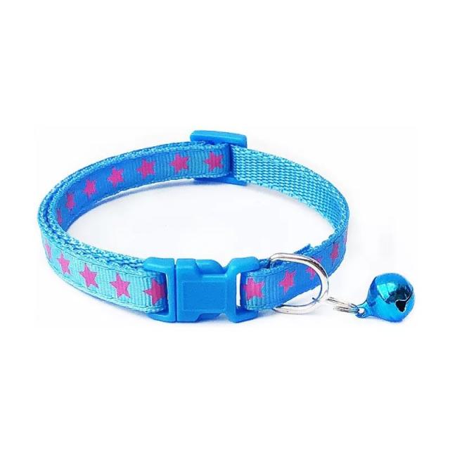 ペット用首輪 小型犬用首輪 猫用首輪 いぬ首輪 ねこ首輪 星柄 鈴