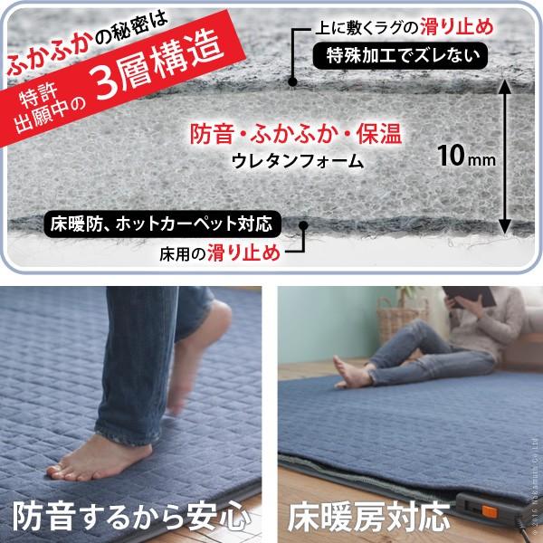 ラグ 下敷き 防音ふかふか下敷専用ラグ 〔ふかピタ〕 230x170cm (3畳用) 厚手の通販は