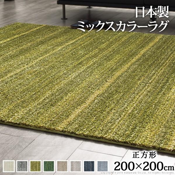 ラグ 洗える ミックスカラーラグ 〔ルーナ〕 200x200cm 防ダニの通販は