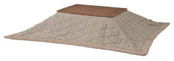 コタツ 薄掛コタツ布団 長方形 ベージュ (完成品) コタツ 東谷 azumaya おしゃれ 家具 インテリア ポリエステル 合皮 ガンクラブチェック柄 ボア サンゴマイヤー ぽかぽか 収納ケース ライトファニチャー