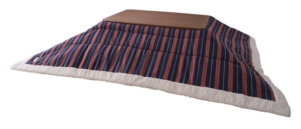 薄掛こたつ布団 長方形 メーカー直送 家具 おしゃれ インテリア 人気 おすすめ 東谷 azumaya 家具ナコレ 炬燵 コタツ 暖かい ぽかぽか 温かい 薄掛け フリース 保温性 ストライプ シンプル 洋室 和室 リビング ネイビーとレッドのボーダー柄 120×80cm以下対応 新生活応援