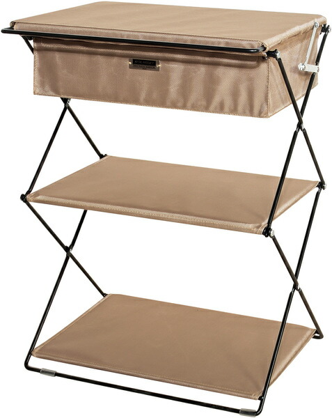 ストレージ フォールディングラック ベージュ (組立式) 折りたたみ式 ストレージ 東谷 azumaya おしゃれ 家具 インテリア スチール 粉体塗装 ポリエステル ライトファニチャー