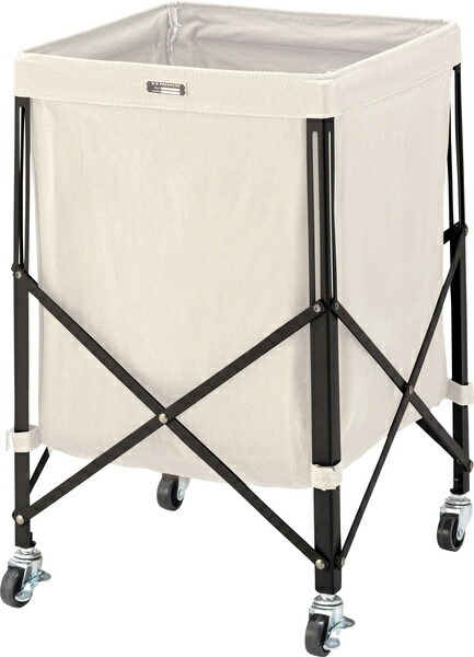 ストレージ フォールディングバスケットワゴン アイボリー (組立式) 折りたたみ式 ストレージ 東谷 azumaya おしゃれ 家具 インテリア スチール 粉体塗装 コットン ライトファニチャー