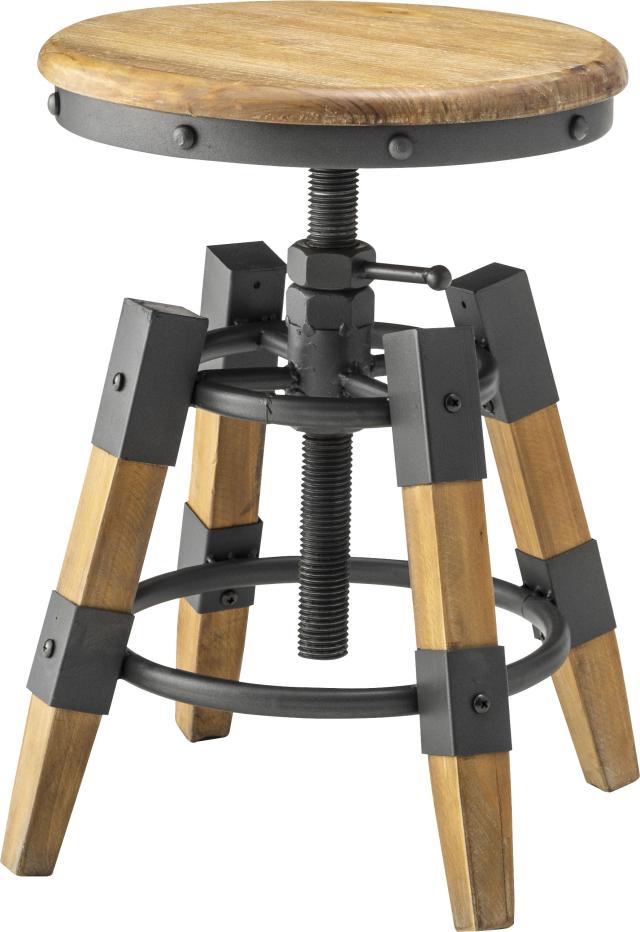 スツール ナチュラル (完成品) 昇降機能 スツール 東谷 azumaya おしゃれ 家具 インテリア 天然木 杉 ラッカー塗装 スチール 粉体塗装 一般商品