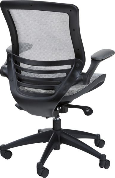 デスクチェア オフィスチェア グレー (組立式) 回転式 昇降機能 シンクロロッキング機能(途中固定可) ロッキング調整ノズル付き 肘掛け跳ね上げ式 デスクチェア ポリプロピレン ナイロン ポリウレタン ポリエステル ソフトレザー