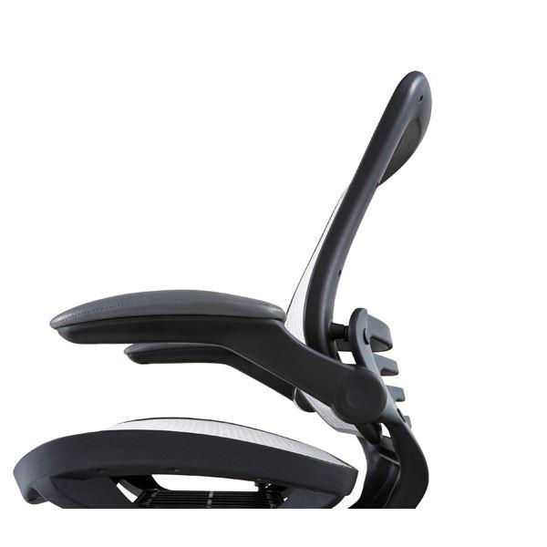 デスクチェア オフィスチェア グレー (組立式) 回転式 昇降機能 シンクロロッキング機能(途中固定可) ロッキング調整ノズル付き 肘掛け跳ね上げ式 デスクチェア ポリプロピレン ナイロン ポリウレタン ポリエステル ソフトレザー