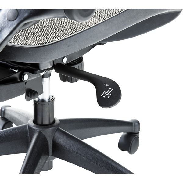 デスクチェア オフィスチェア グレー (組立式) 回転式 昇降機能 シンクロロッキング機能(途中固定可) ロッキング調整ノズル付き 肘掛け跳ね上げ式 デスクチェア ポリプロピレン ナイロン ポリウレタン ポリエステル ソフトレザー