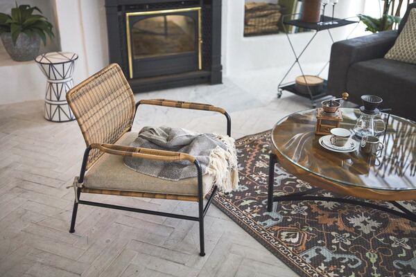 ソファ パーソナルチェア ベージュ (完成品) クッション取り外し可 ソファー 東谷 azumaya おしゃれ 家具 インテリア ポリエチレン スチール 粉体塗装 ポリエステル 中型商品