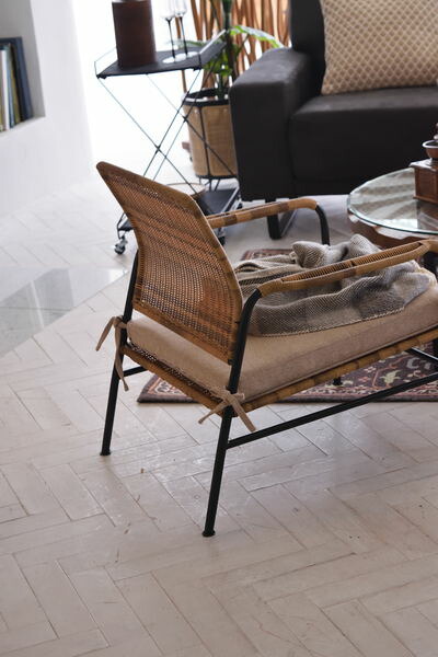 ソファ パーソナルチェア ベージュ (完成品) クッション取り外し可 ソファー 東谷 azumaya おしゃれ 家具 インテリア ポリエチレン スチール 粉体塗装 ポリエステル 中型商品