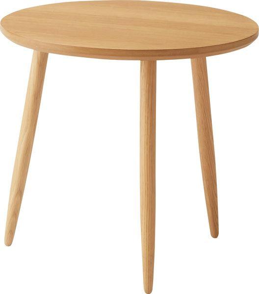 テーブル ラウンドテーブルS ナチュラル (ねじ込み式) テーブル サイドテーブル ネストテーブル コンパクト シンプル ナチュラル 北欧 丸型 ラウンド 木製 天然木 3本脚 インテリア 一人暮らし ソファー オーク 天然木 オーク