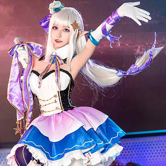 アイドル ステージ衣装 14点セット エミリア リゼロ コスプレ コスチューム