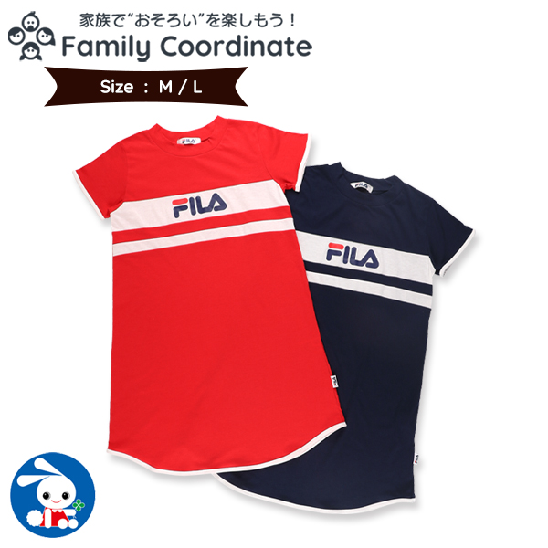 Fila天竺半袖ワンピースパジャマ M L レディース 大人サイズ ママ 母親 女性 ワンピース 半袖 部屋着 ルームウェア ナイトウェア Fi 西松屋 公式オンラインストア 送料一律690円 北海道 沖縄は1 296円