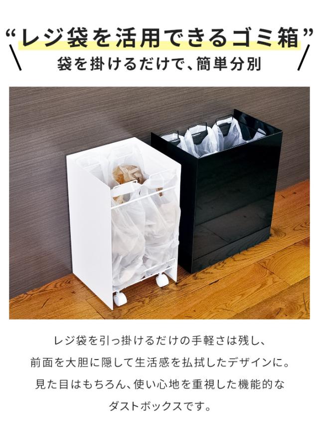 ごみ箱 分別 ダストボックス 2分別 幅30 奥行29 スチール製