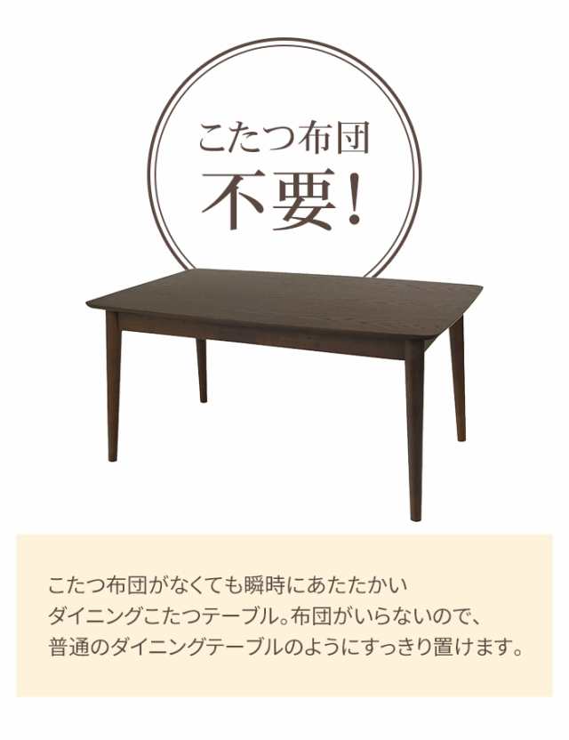 値下げ】 こたつ ダイニング 長方形 ダイニングテーブル こたつテーブル ハイタイプ 幅120 奥行75 高さ62 こたつ 布団レス 薄型ヒーター 高脚 こたつ ハイ リビングダイニング テーブル 暖房機器 オールシーズン テレワーク リモートワーク 一人暮らし 新生活の通販はau ...