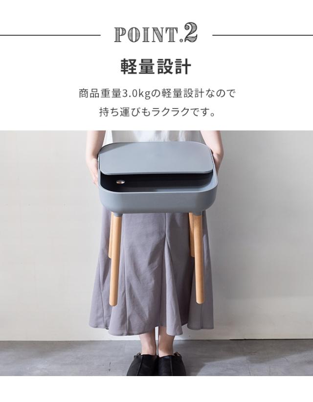 【値下げ】サイドテーブル 幅40 ナイトテーブル テーブル 北欧風 おしゃれ シンプル 収納付き 天板取り外し可能 樹脂製 軽量 コンパクト_3