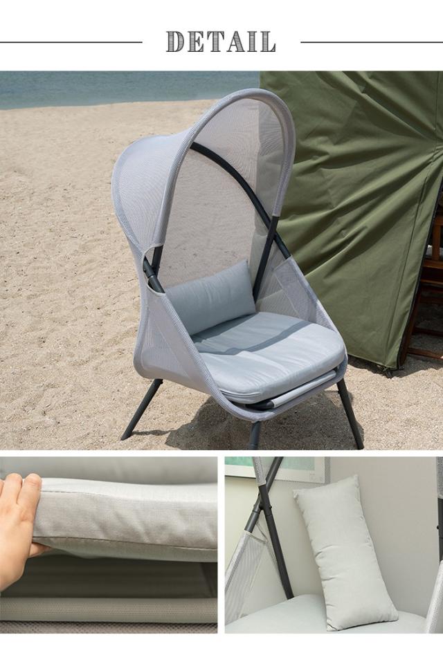 【値下げ】アウトドアチェア 折りたたみチェア 日よけ 屋根付きチェア サンシェード フォールディングチェア レジャーチェア シンプル_4
